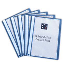 5 Star Project File A4 Dark Blue Ref [Pack 5]